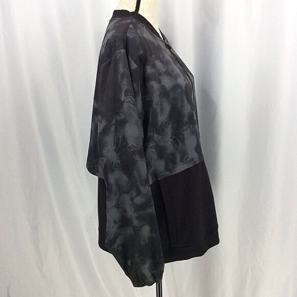 Tek Gear DryTek Plus Size Mixed Media Windbreaker Jacket Womens 1X Black Workout - Picture 2 of 11